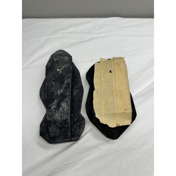 2 Antique Hand Carved Batik Wood BLOCK Stamp India Fabric Block For Decor Wall - Picture 2 of 5